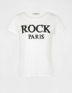 T-shirt Manches Courtes à Inscription Noir Femme -Tenue Legere Boutique t shirt manches courtes a inscription noir femme vue3 32536300942010100