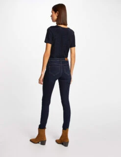 T-shirt Manches Courtes Avec Col En V Marine Femme -Tenue Legere Boutique t shirt manches courtes avec col en v marine femme vue2 32536300868200301