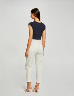 T-shirt Manches Courtes Avec Noeud Marine Femme -Tenue Legere Boutique t shirt manches courtes avec noeud marine femme vue2 32536300954640301