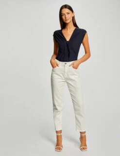 T-shirt Manches Courtes Avec Noeud Marine Femme -Tenue Legere Boutique t shirt manches courtes avec noeud marine femme vue5 32536300954640301