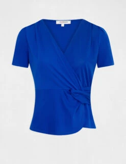 T-shirt Manches Courtes Col Cache-coeur Bleu Electrique Femme 10 T-shirt Manches Courtes Col Cache-coeur Bleu Electrique Femme -Tenue Legere Boutique t shirt manches courtes col cache coeur bleu electrique femme vue3 32536300962740314