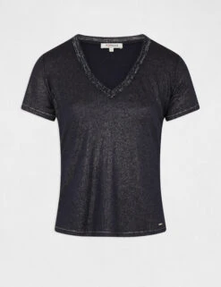 T-shirt Manches Courtes Col En V Marine Femme 10 T-shirt Manches Courtes Col En V Marine Femme -Tenue Legere Boutique t shirt manches courtes col en v marine femme vue3 32536300928660301