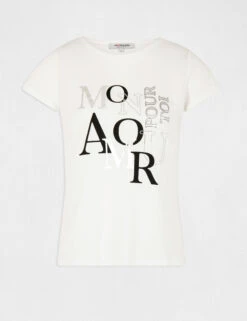 T-shirt Manches Courtes Ecru Femme -Tenue Legere Boutique t shirt manches courtes ecru femme vue3 32536300930930201
