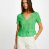 T-shirt Manches Courtes En Dentelle Vert Femme 1 T-shirt Manches Courtes En Dentelle Vert Femme -Tenue Legere Boutique t shirt manches courtes en dentelle vert femme vue1 32536300939230600