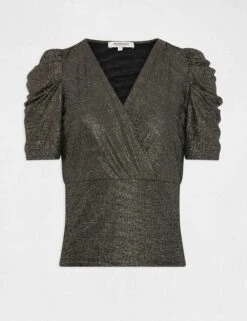 T-shirt Manches Courtes Fils Métallisés Dore Femme 10 T-shirt Manches Courtes Fils Métallisés Dore Femme -Tenue Legere Boutique t shirt manches courtes fils metallises dore femme vue3 32536300962680401