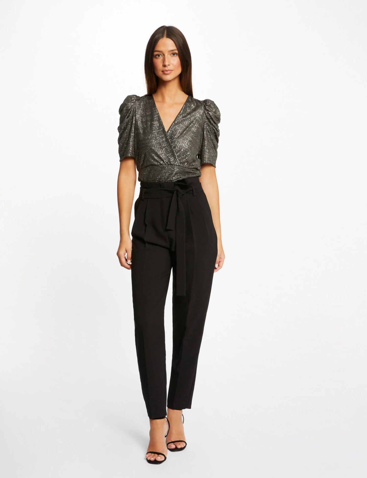 T-shirt Manches Courtes Fils Métallisés Dore Femme 5 T-shirt Manches Courtes Fils Métallisés Dore Femme – Image 3