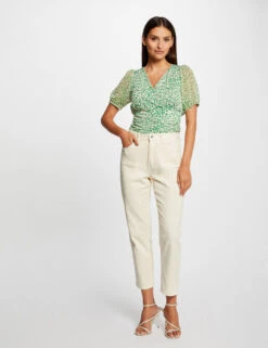 T-shirt Manches Courtes Imprimé Abstrait Vert Femme -Tenue Legere Boutique t shirt manches courtes imprime abstrait vert femme vue5 32536300963850600