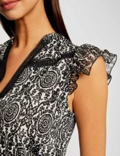 T-shirt Manches Courtes Imprimé Foulard Multico Femme -Tenue Legere Boutique t shirt manches courtes imprime foulard multico femme vue4 32536300954560900