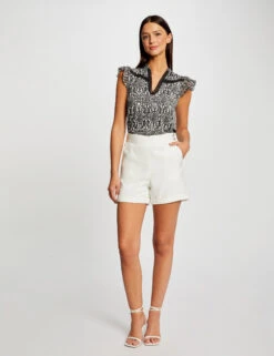 T-shirt Manches Courtes Imprimé Foulard Multico Femme -Tenue Legere Boutique t shirt manches courtes imprime foulard multico femme vue5 32536300954560900