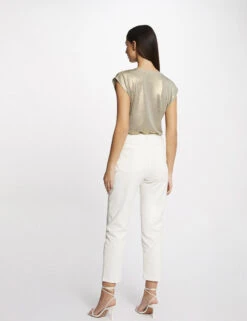 T-shirt Manches Courtes Métallisé Dore Femme -Tenue Legere Boutique t shirt manches courtes metallise dore femme vue2 32536300941820401