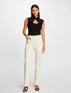 T-shirt Sans Manches à Dentelle Noir Femme -Tenue Legere Boutique t shirt sans manches a dentelle noir femme vue5 32536300949300100