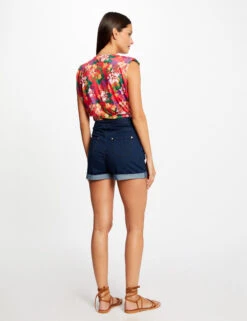 T-shirt Sans Manches Satin Imprimé Multico Femme -Tenue Legere Boutique t shirt sans manches satin imprime multico femme vue2 32536300960310900