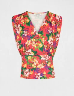 T-shirt Sans Manches Satin Imprimé Multico Femme -Tenue Legere Boutique t shirt sans manches satin imprime multico femme vue3 32536300960310900